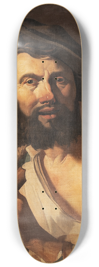 Dirck Van Baburen - Man with a flute 8.25 inch art skate deck