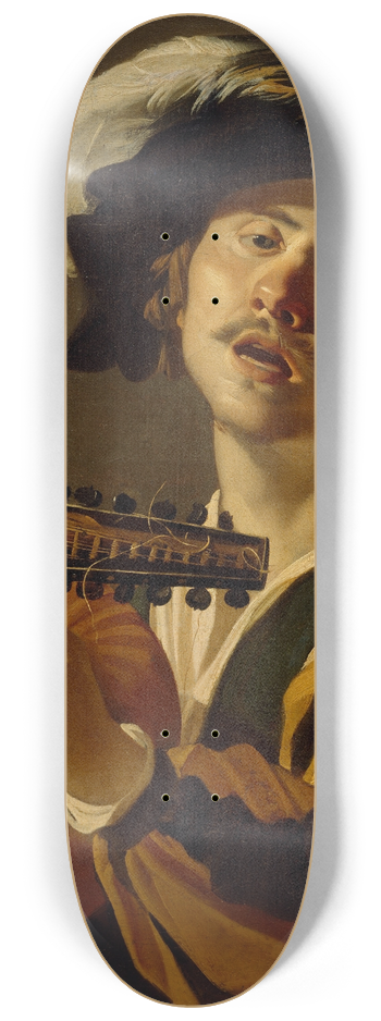 Dirck Van Baburen - The Lute Player 8.25 inch art skate deck