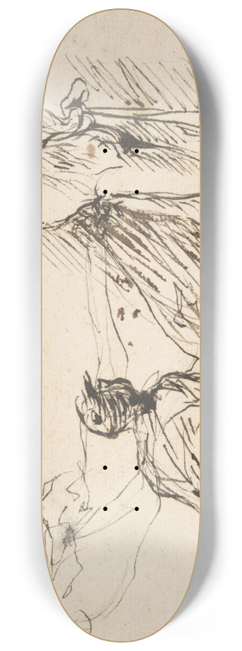 Domenico Gargiulo - A Crouching Man Defecating and a Standing Man Urinating 8.25 inch art skate deck