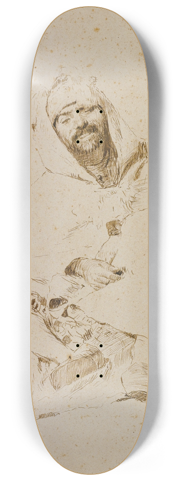 Domenico Morelli - Sitting Arab 8.25 inch art skate deck