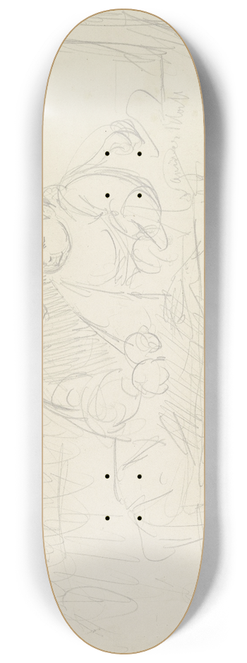 Dora Hitz - Two playing children 8.25 inch art skate deck