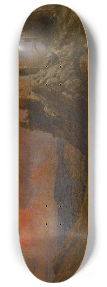 Frederic Edwin Church - Watch Tower in Italy 8.25 inch art skate deck