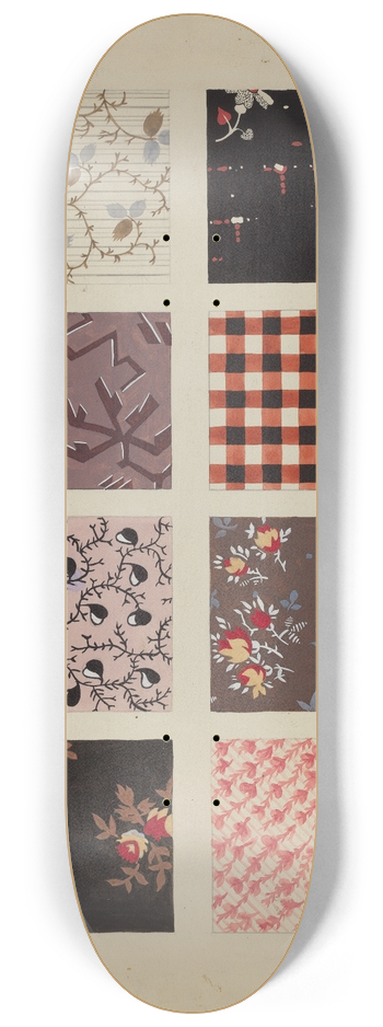 Dorothy Posten - Figured Material from Quilt 8.25 inch art skate deck