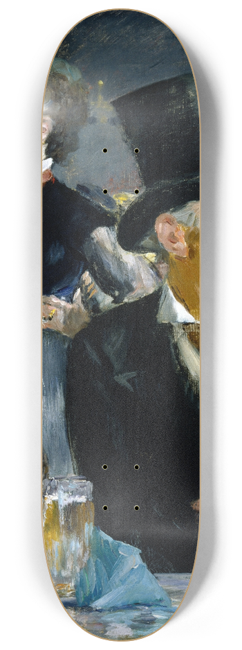 douard Manet - At The Caf 8.25 inch art skate deck
