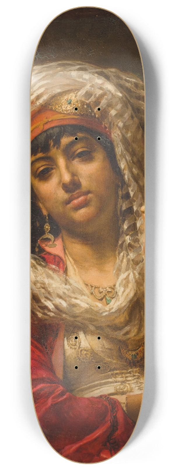 Frederick Arthur Bridgman - The peacock fan 8.25 inch art skate deck
