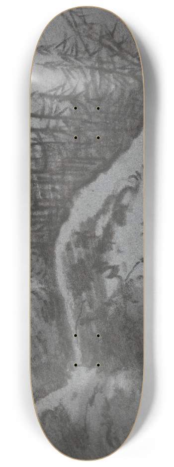 Dr. Thomas Monro - Composition of Rocks and Pine Trees 8.25 inch art skate deck