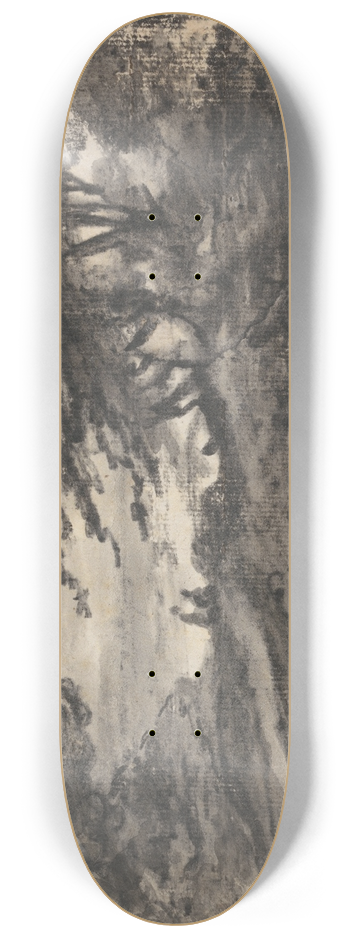 Dr. Thomas Monro - Landscape with Trees and two Figures 8.25 inch art skate deck