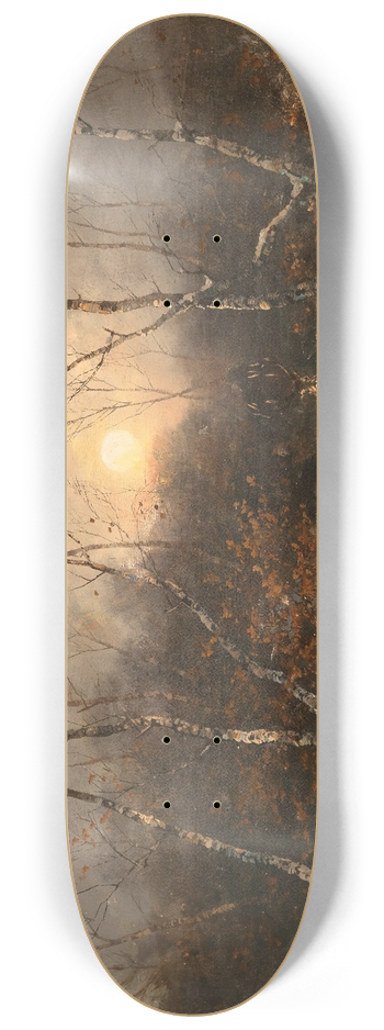 Dsire Thomassin - A Deer in a Forest by Moonlight 8.25 inch art skate deck