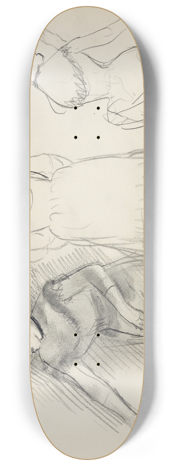 Edgar Degas - Sketches of Caf Singers 8.25 inch art skate deck