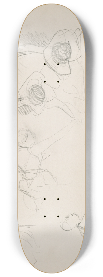 Edgar Degas - Sketches of Caf Singers 8.25 inch art skate deck