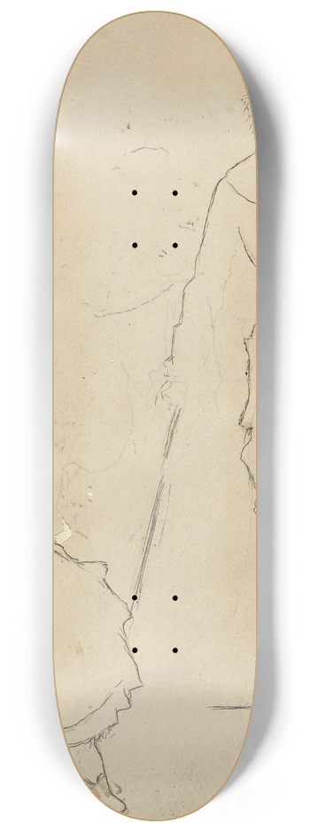 Edgar Degas - Study for Mary Cassatt at the Louvre (verso) 8.25 inch art skate deck