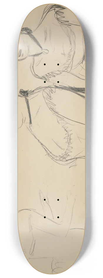 Edgar Degas - Three Sketches 8.25 inch art skate deck