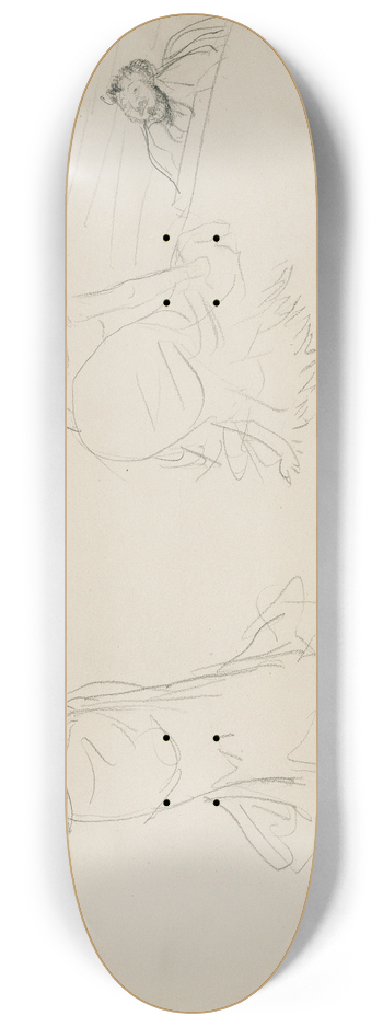 Edgar Degas - Two Sketches 8.25 inch art skate deck