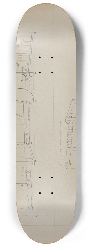 Edith Magnette - Toy Chair 8.25 inch art skate deck