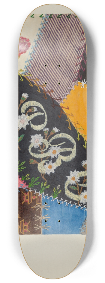 Edith Towner - Crazy Quilt Detail 8.25 inch art skate deck