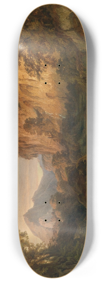 Edmund Von Wrndle - Romantische Landschaft im Abendlicht 8.25 inch art skate deck