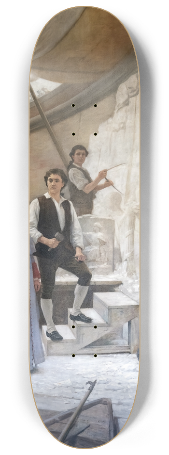 Edouard Bernard Debat-Ponsan - A visit to the sculptor 8.25 inch art skate deck