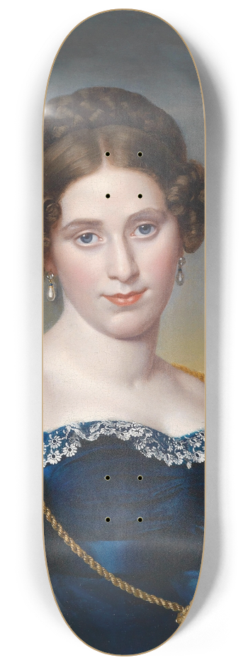 Eduard Friedrich Leybold - Bildnis einer Dame vor Landschaftshintergrund 8.25 inch art skate deck