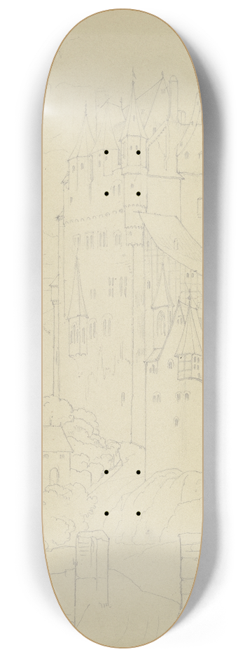 Eduard von Steinle - Eltz castle 8.25 inch art skate deck