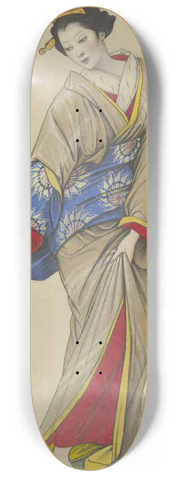 Eduard von Steinle - Geisha 8.25 inch art skate deck