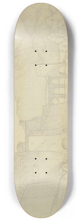 Eduard von Steinle - Town by the water 8.25 inch art skate deck