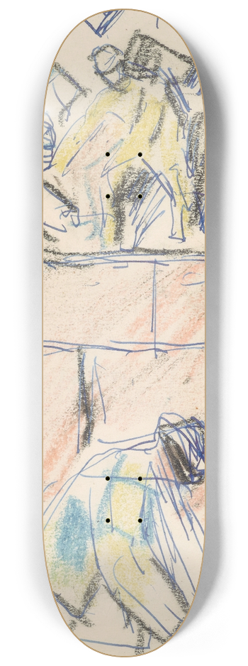 Edvard Munch - Arbeiderscene 8.25 inch art skate deck