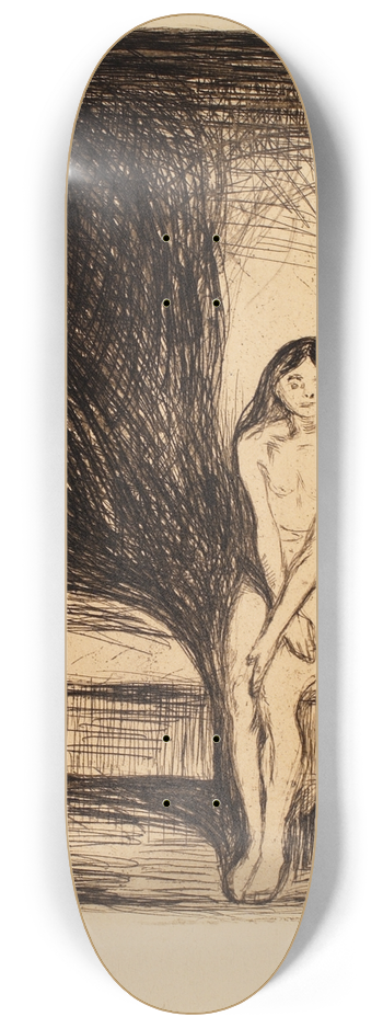 Edvard Munch - At Night (Puberty) 8.25 inch art skate deck