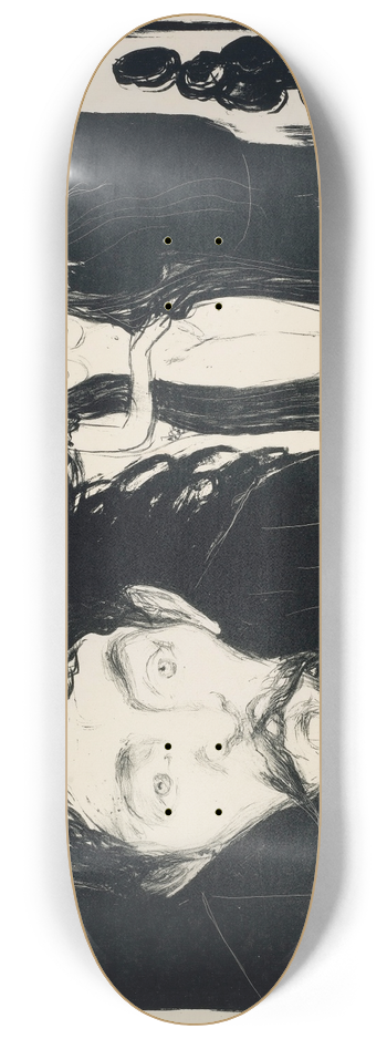 Edvard Munch - Eifersucht II (Jealousy II) 8.25 inch art skate deck