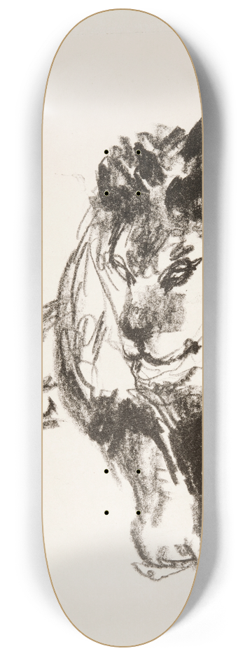 Edvard Munch - Lion Lying Down 8.25 inch art skate deck