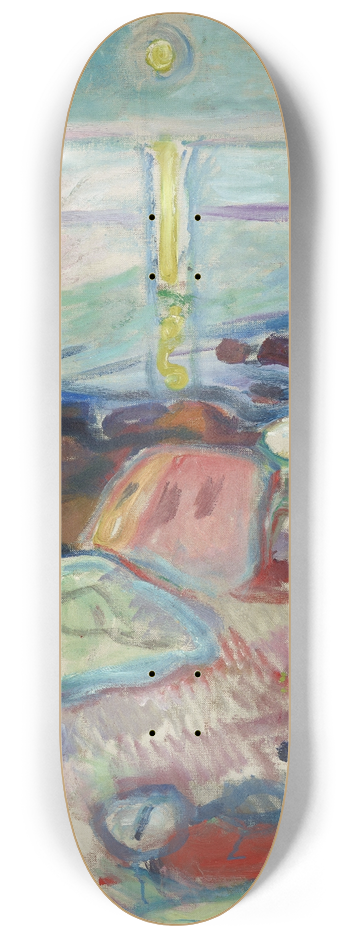 Edvard Munch - Moonlight on the Beach 8.25 inch art skate deck