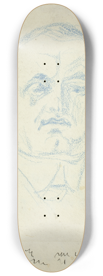 Edvard Munch - Self-Portrait 8.25 inch art skate deck