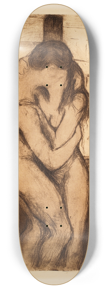 Edvard Munch - The Kiss 8.25 inch art skate deck