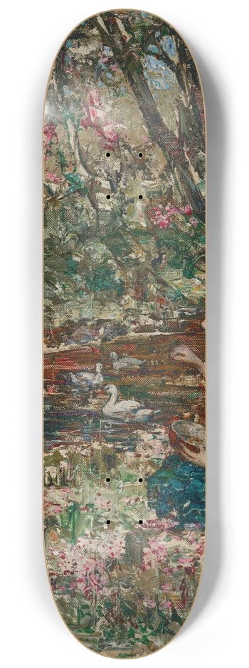 Edward Atkinson Hornel - Feeding the Ducks 8.25 inch art skate deck