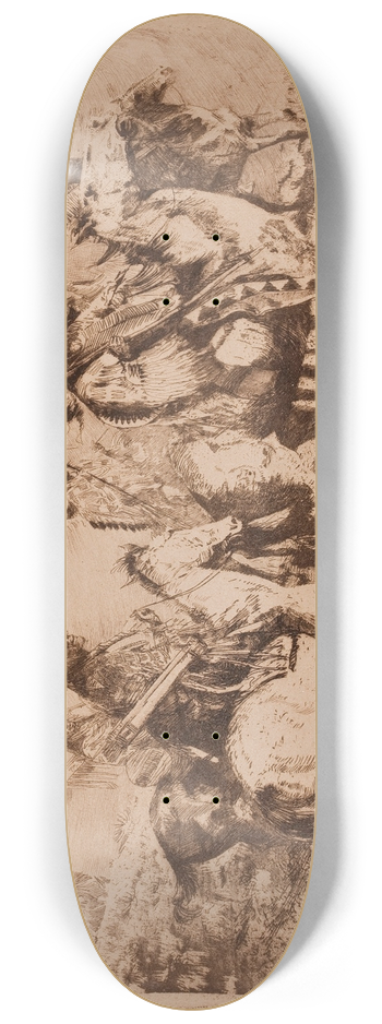 Edward Borein - The War Party 8.25 inch art skate deck