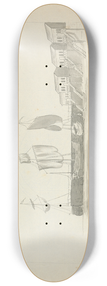 Edward Francis Burney - Bathing Houses at Margate 8.25 inch art skate deck