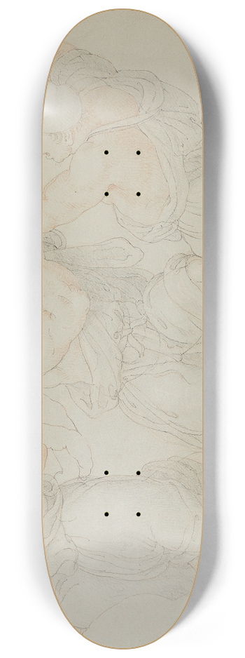 Edward Francis Burney - Study for the Figures of Demitrius and Two Workmen 8.25 inch art skate deck