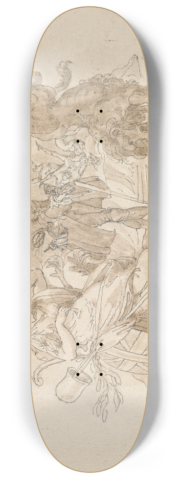 Edward Francis Burney - Theatrical Scene 8.25 inch art skate deck