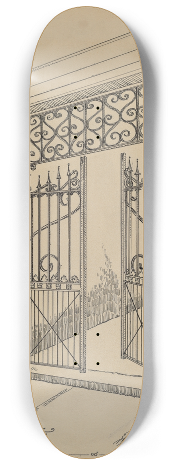 Al Curry - Wrought and Cast Iron Gate 8.25 inch art skate deck