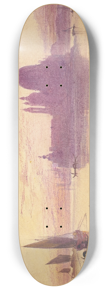 Edward Lear - Santa Maria della Salute, Venice, at Sunset 8.25 inch art skate deck