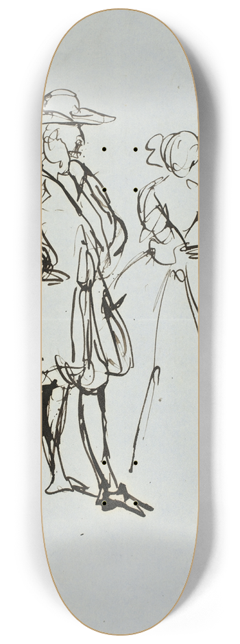 Edward Matthew Ward - Three Figures 8.25 inch art skate deck