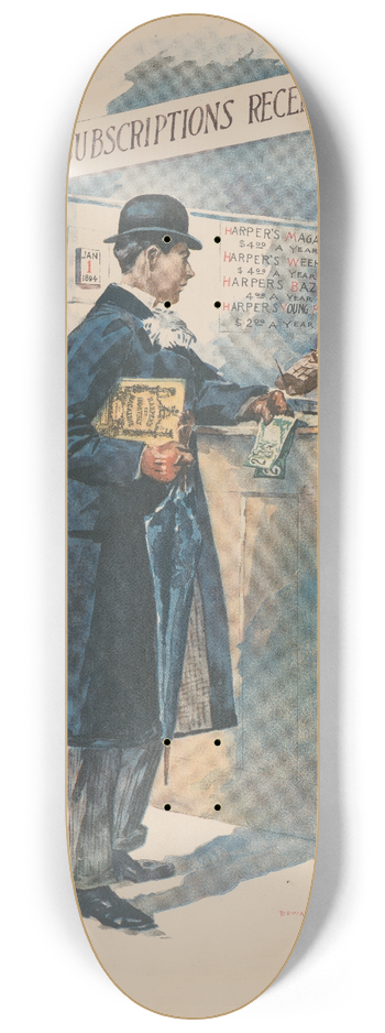 Edward Penfield - Harpers January 8.25 inch art skate deck
