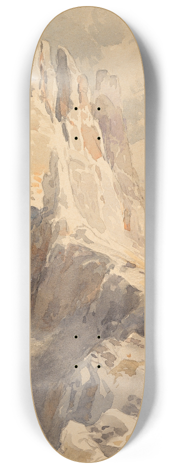 Edward Theodore Compton - Blick auf die Vajolet-Trme in den Dolomiten 8.25 inch art skate deck