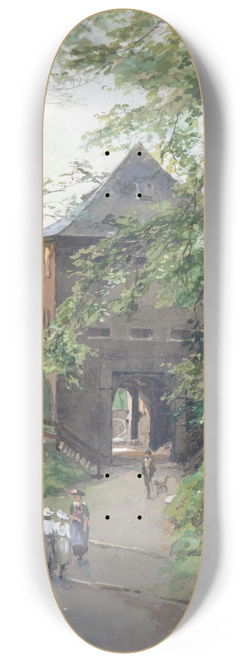 Edward Theodore Compton - Spaziergnger am Mnchsberg mit Blick auf die Mllner Kirche 8.25 inch art skate deck