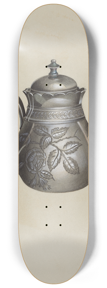 Edward White - Silver Teapot 8.25 inch art skate deck