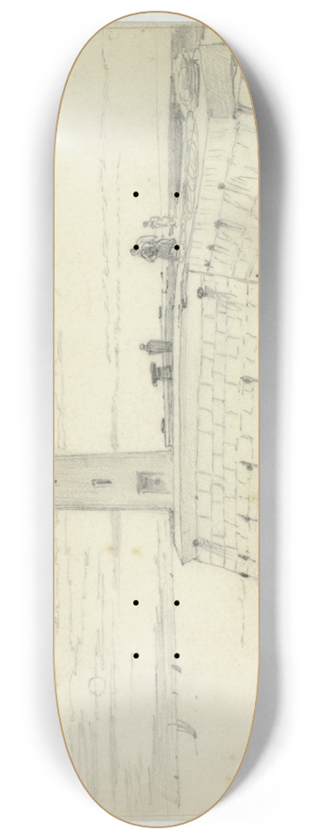 Edward William Cooke - Dieppe, West Pier 8.25 inch art skate deck