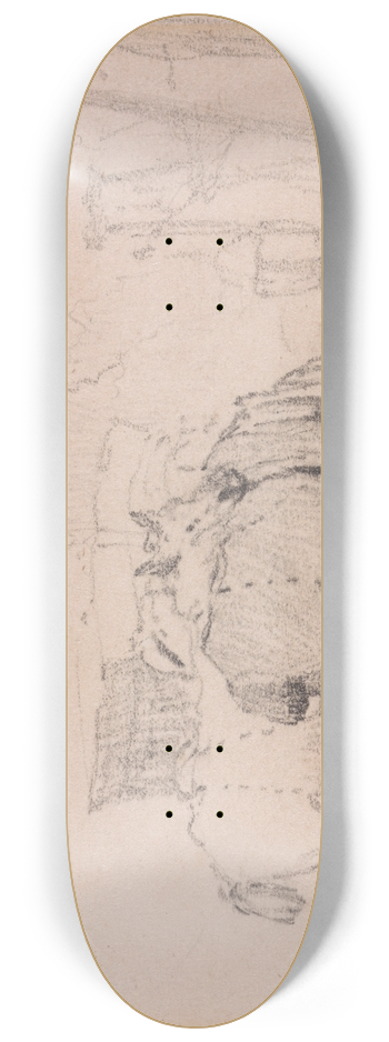 Edward William Cooke - Two Horses 8.25 inch art skate deck