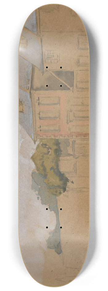 Edwin Austin Abbey - ArchitecturalStudy 8.25 inch art skate deck