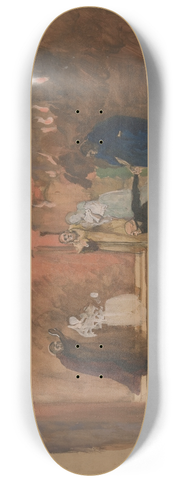 Edwin Austin Abbey - Figure scene.Hamlet 8.25 inch art skate deck
