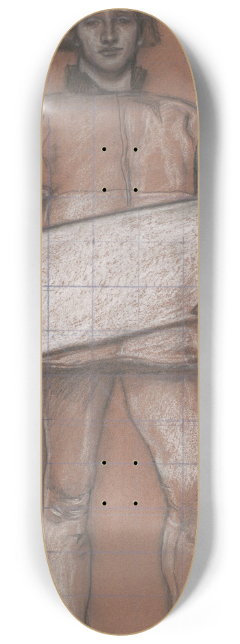 Edwin Austin Abbey - Figure study, man in medievalcostume. 8.25 inch art skate deck