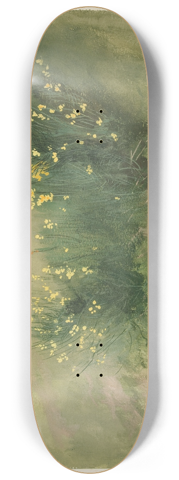 Edwin Austin Abbey - Landscape withwildflowers 8.25 inch art skate deck